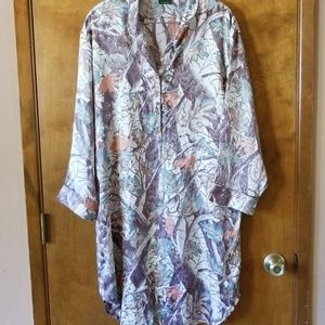Cabela's nature oak leaf camo 100% silk nightgown.